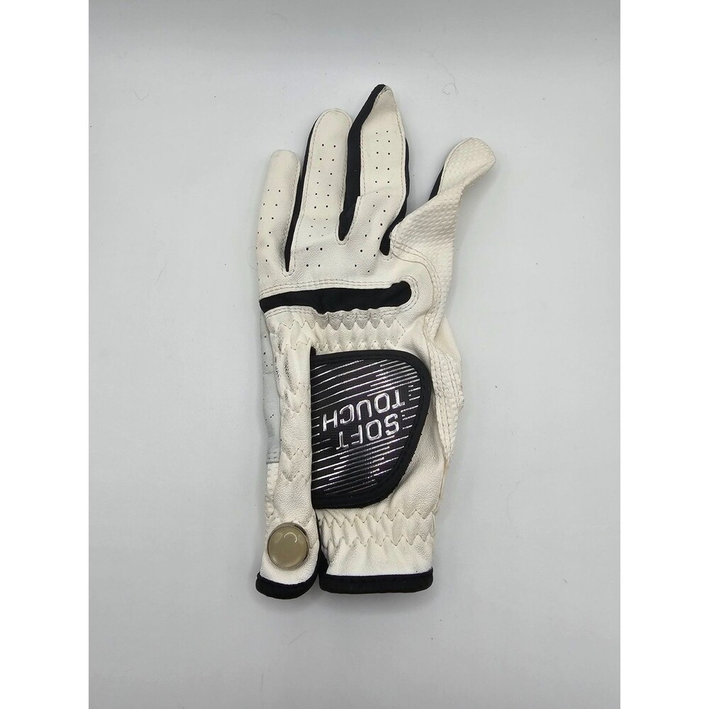 Soft Touch Golf Glove White Black Youth Womens Small Left Hand Leather Grip